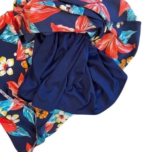 GUC Monteau floral dress, blue, orange, aqua, yellow, size Small - Picture 10 of 10